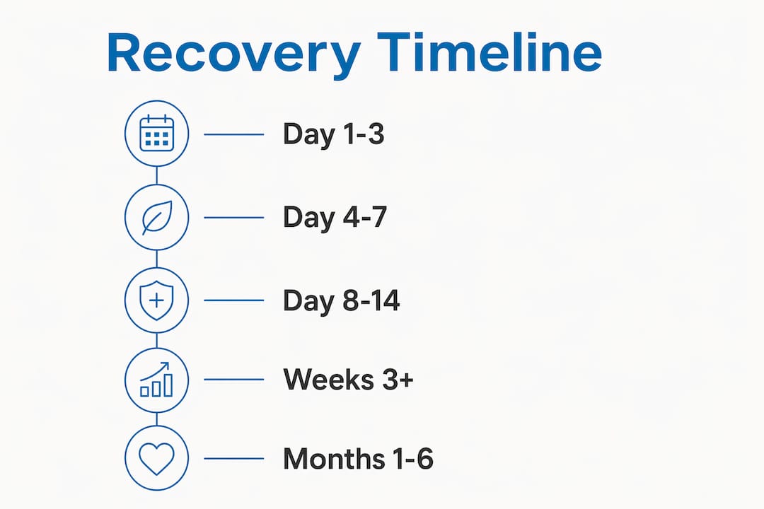 Infographic displaying chemical peel recovery timeline