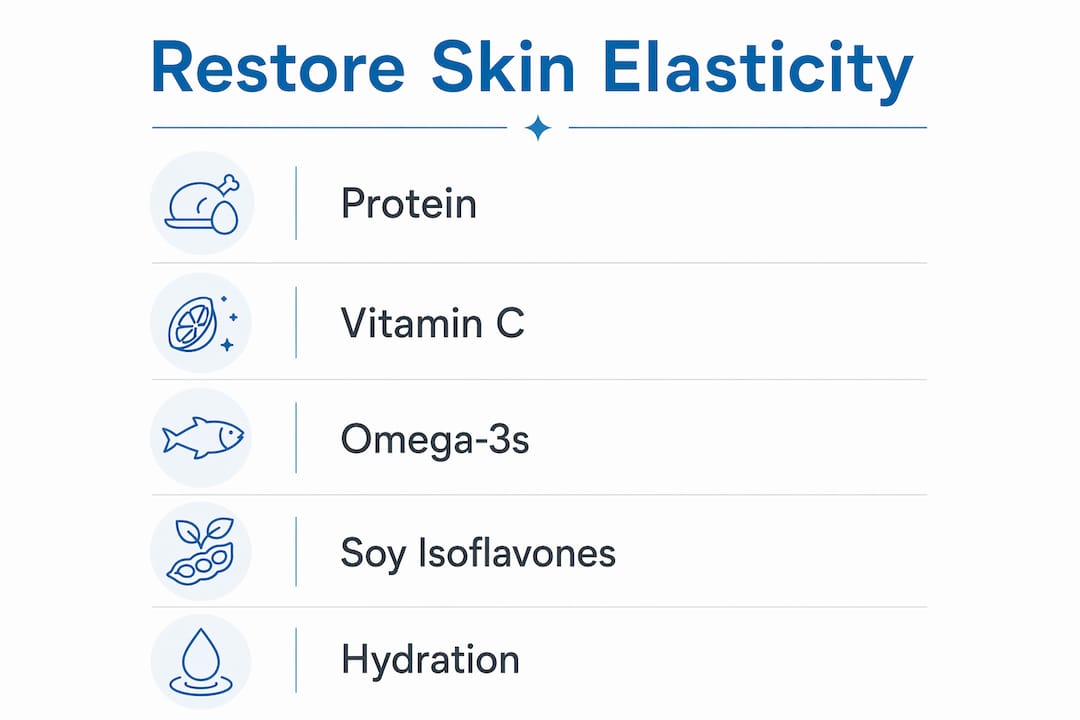 Infographic showing steps to restore skin elasticity