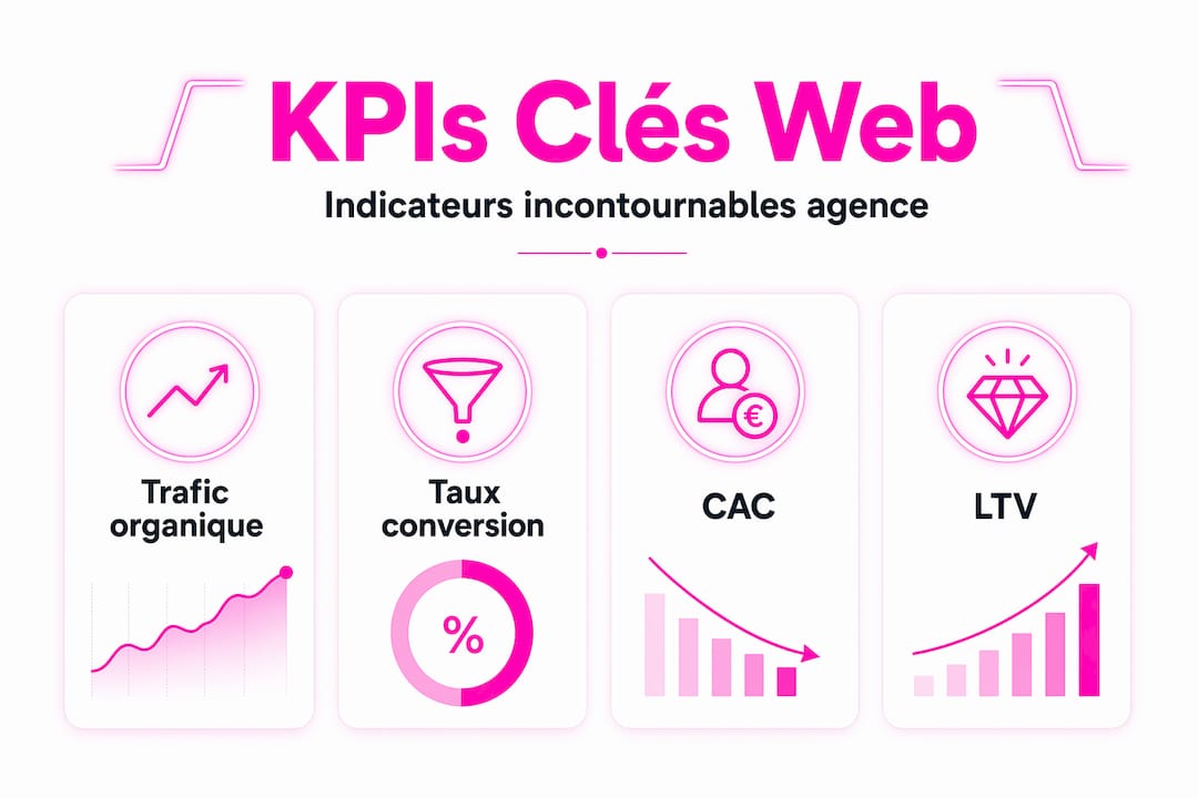 Découvrez en un coup d’œil les indicateurs clés à suivre pour piloter efficacement la performance de votre site web grâce à cette infographie.