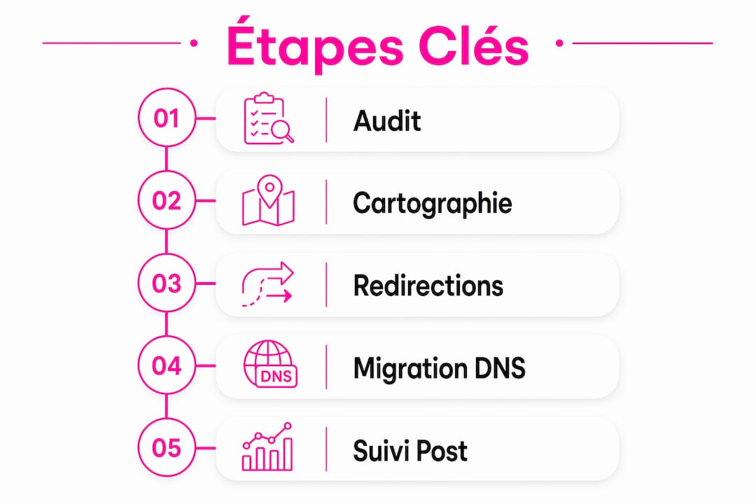 Les grandes étapes de la migration d’un site web pour PME en un coup d’œil
