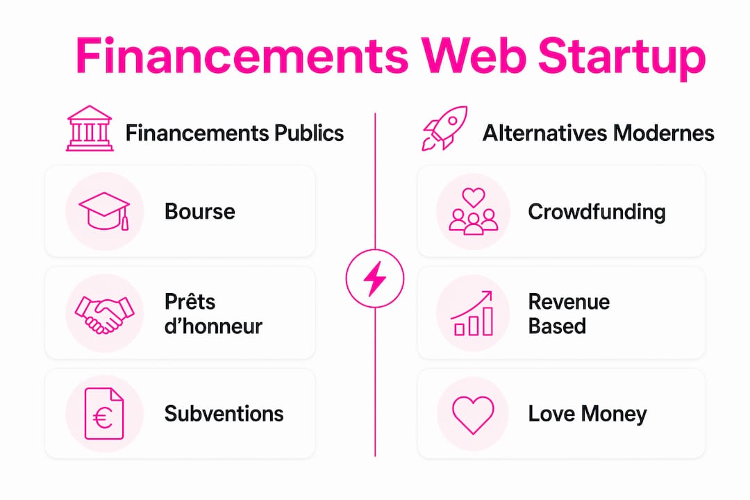 Infographie : quelles solutions de financement pour créer le site web de votre startup ?