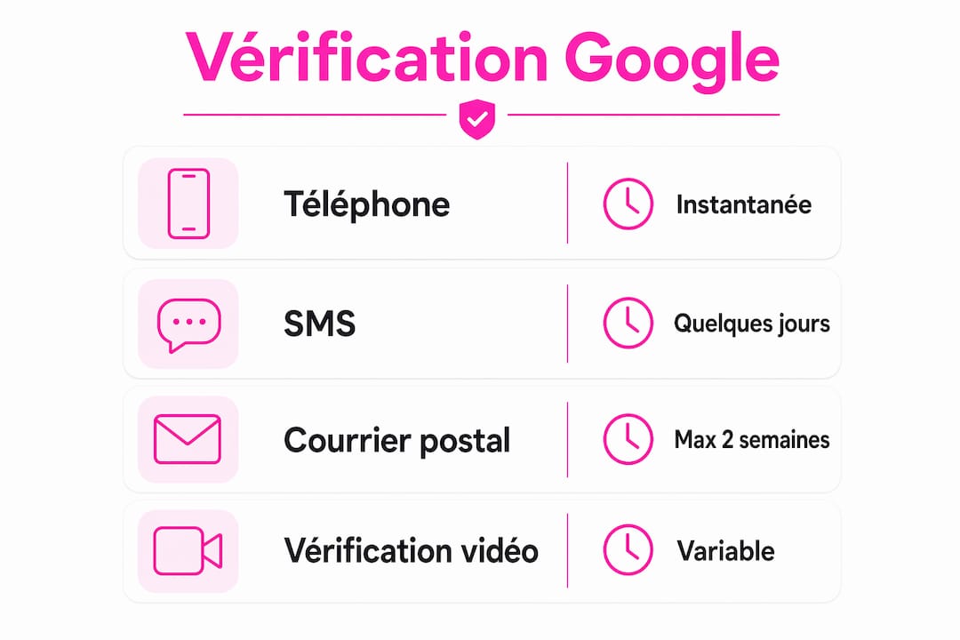 Infographie : les différentes étapes pour valider votre fiche Google Business