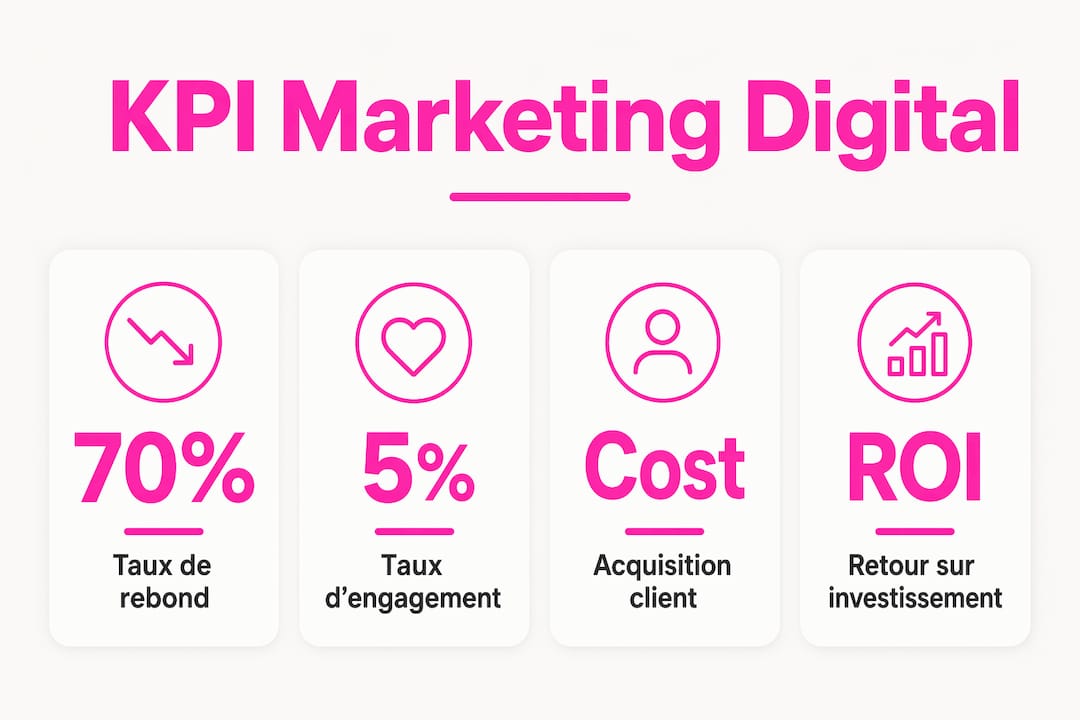 Découvrez en un coup d’œil les indicateurs clés à suivre pour piloter efficacement votre stratégie de marketing digital grâce à notre infographie.