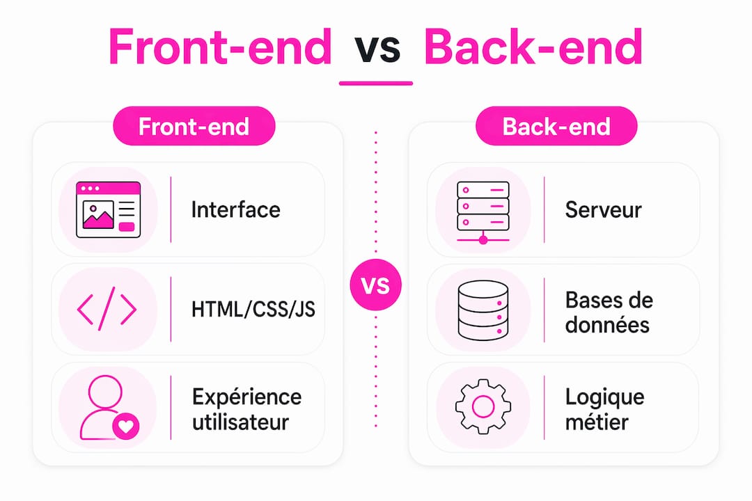 Infographie : les différences clés entre le front-end et le back-end