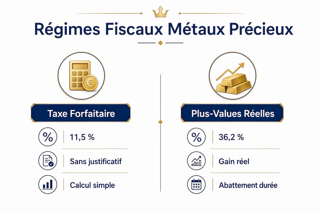 Infographie : différences entre imposition forfaitaire et taxation des plus-values