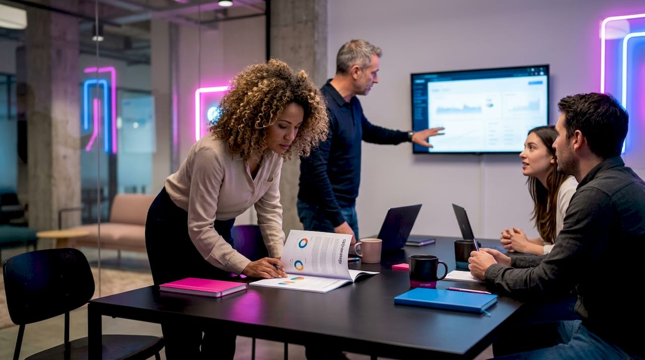 L’équipe travaille main dans la main pour élaborer une stratégie efficace de maillage interne en SEO.