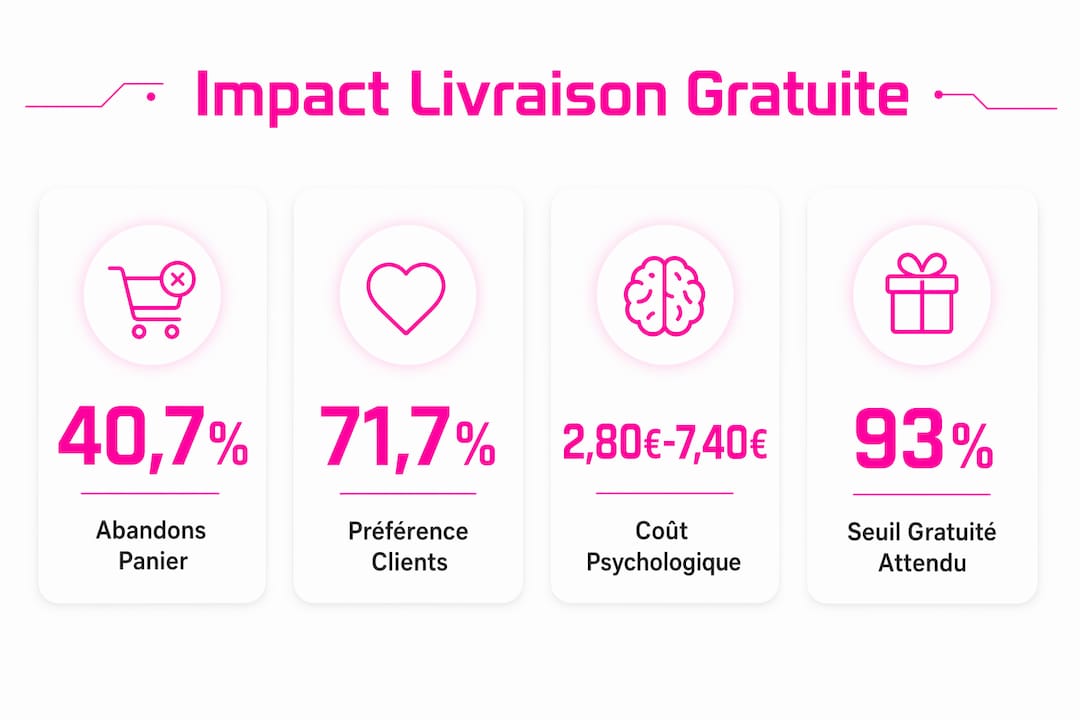 Infographie : chiffres clés sur l'impact de la livraison gratuite