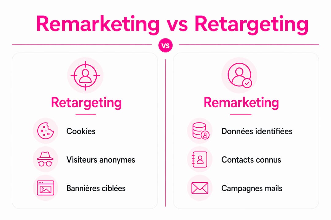 Infographie : quelles différences entre remarketing et retargeting ?