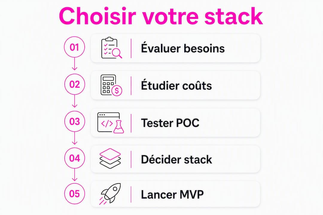 Infographie : les étapes clés pour sélectionner la stack technologique idéale pour votre startup