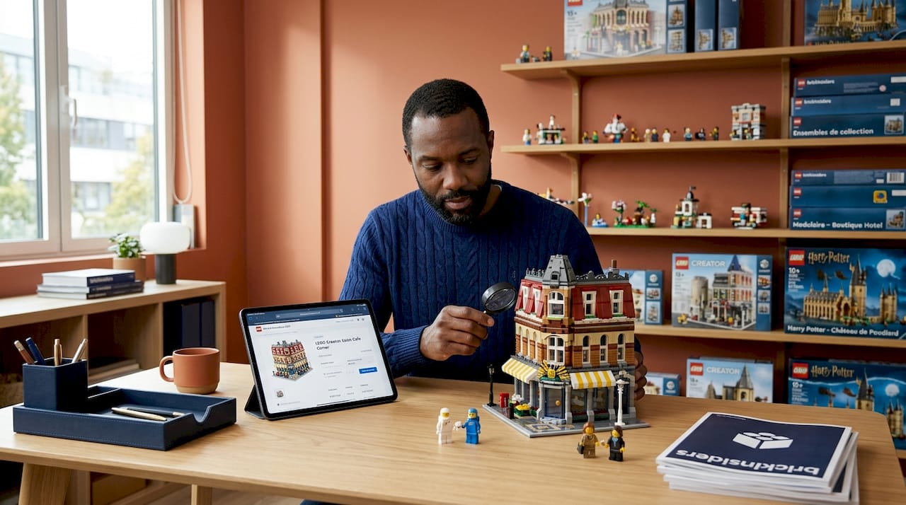 Acheteur en train de vérifier la cote de revente d’un set LEGO