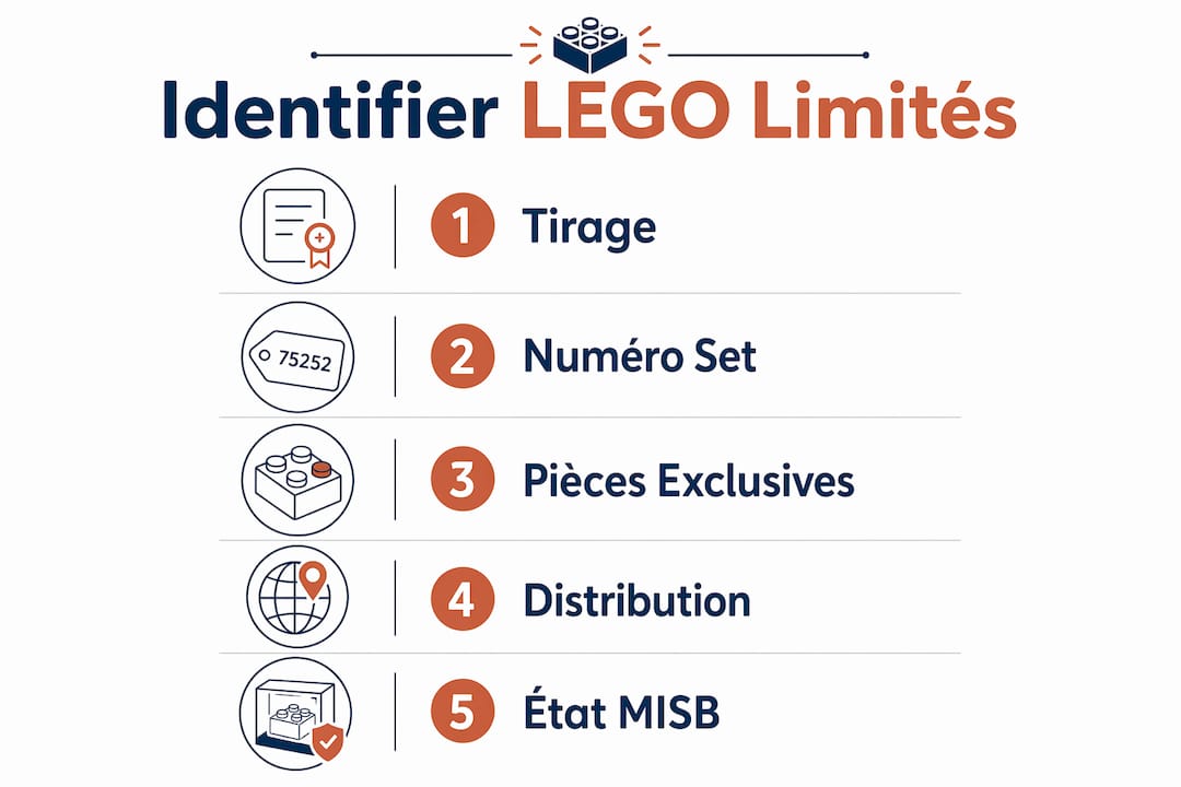 Découvrez en un coup d’œil les éléments clés pour reconnaître les LEGO en série limitée grâce à notre infographie.