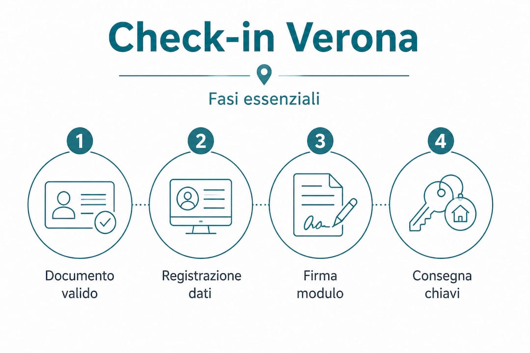 Guida visuale al check-in in hotel a Verona: tutti i passaggi spiegati in modo semplice