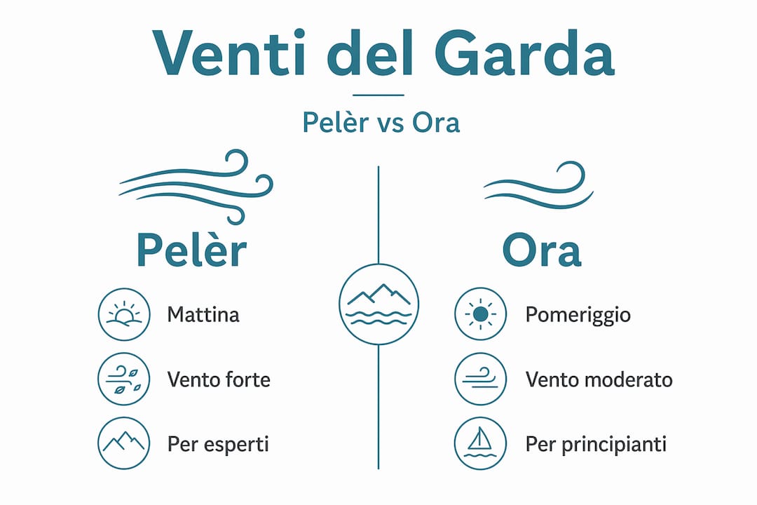 Guida illustrata ai venti del Lago di Garda: Pelèr e Ora