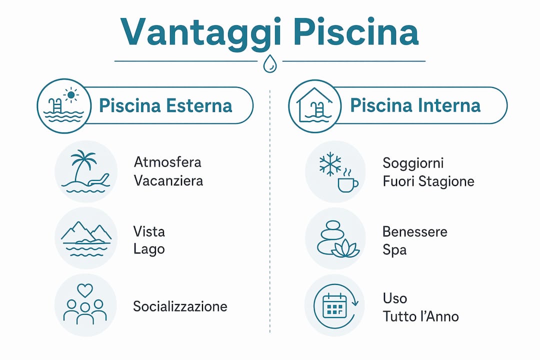 Infografica: tutti i vantaggi di scegliere un hotel con piscina, sia all’aperto che al coperto