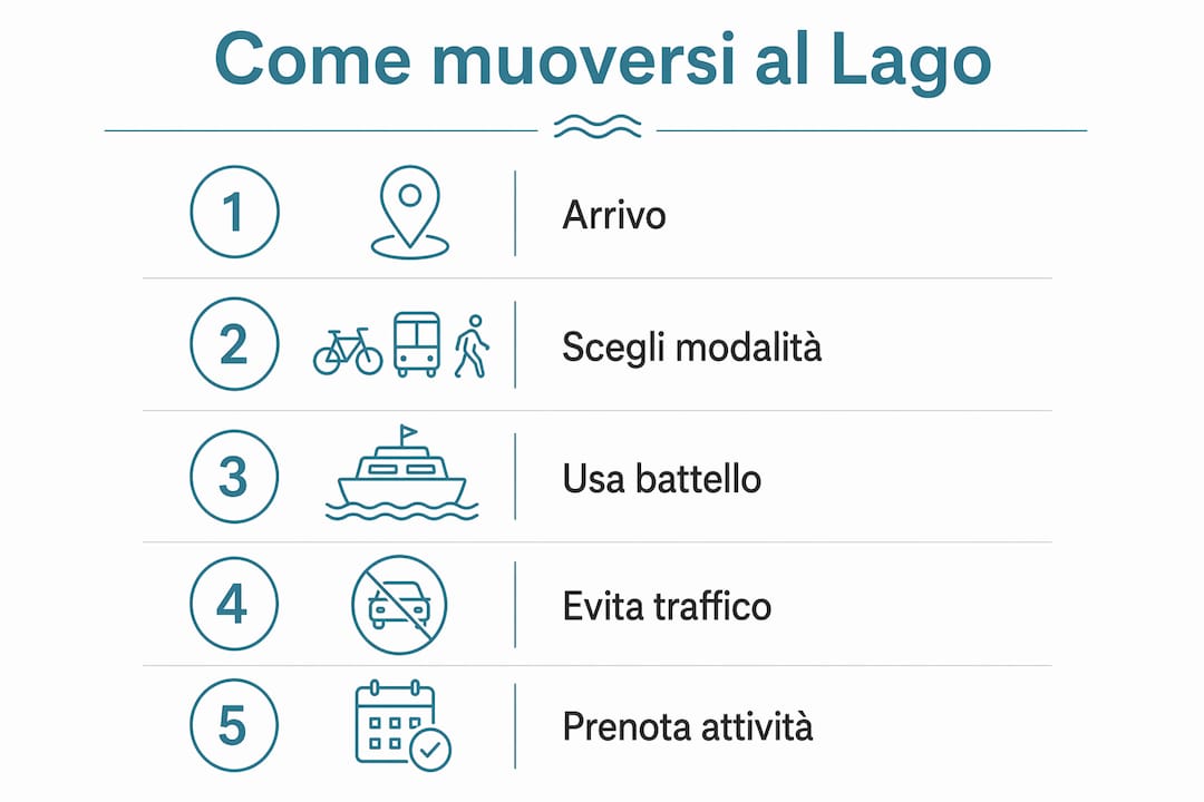 Infografica: guida pratica per esplorare il Lago di Garda passo dopo passo
