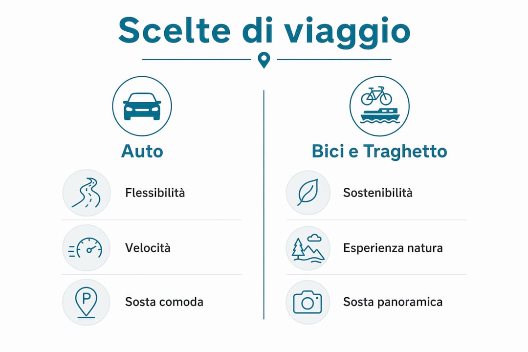Infografica: quale mezzo scegliere per fare il giro del lago di Garda?