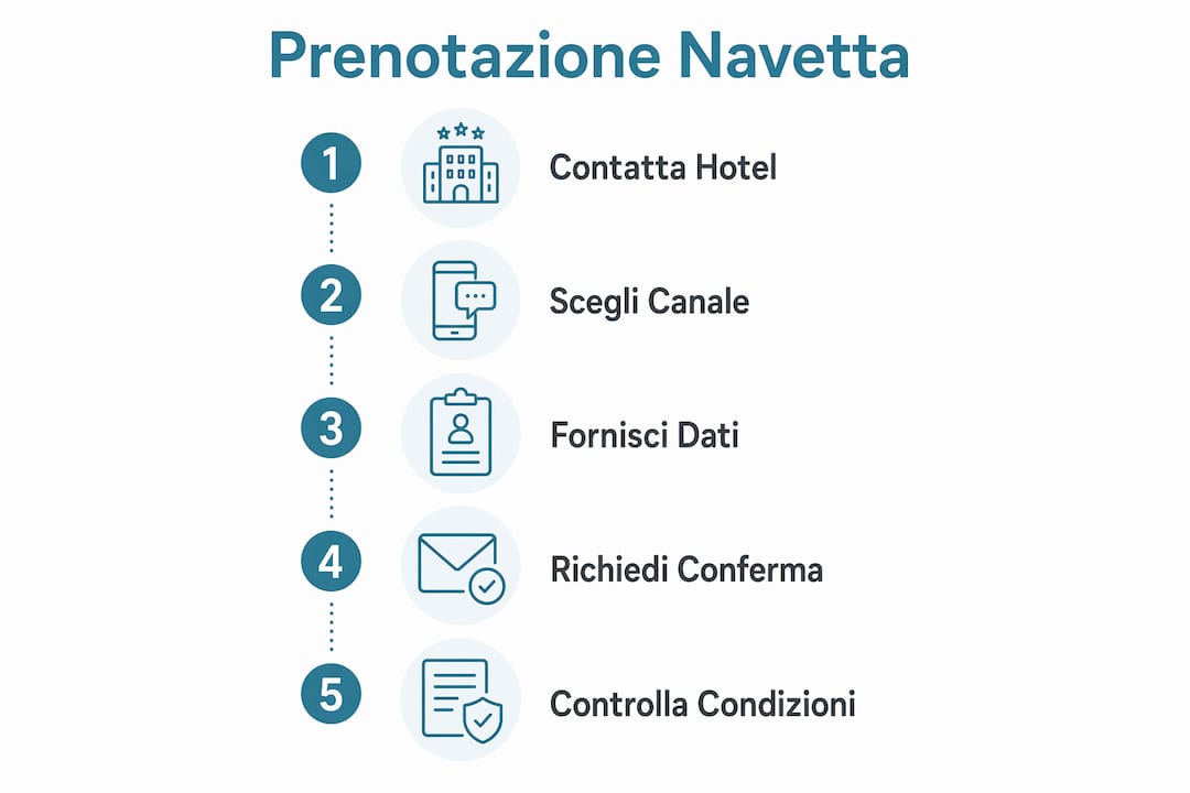 Infografica: tutte le fasi per prenotare la navetta