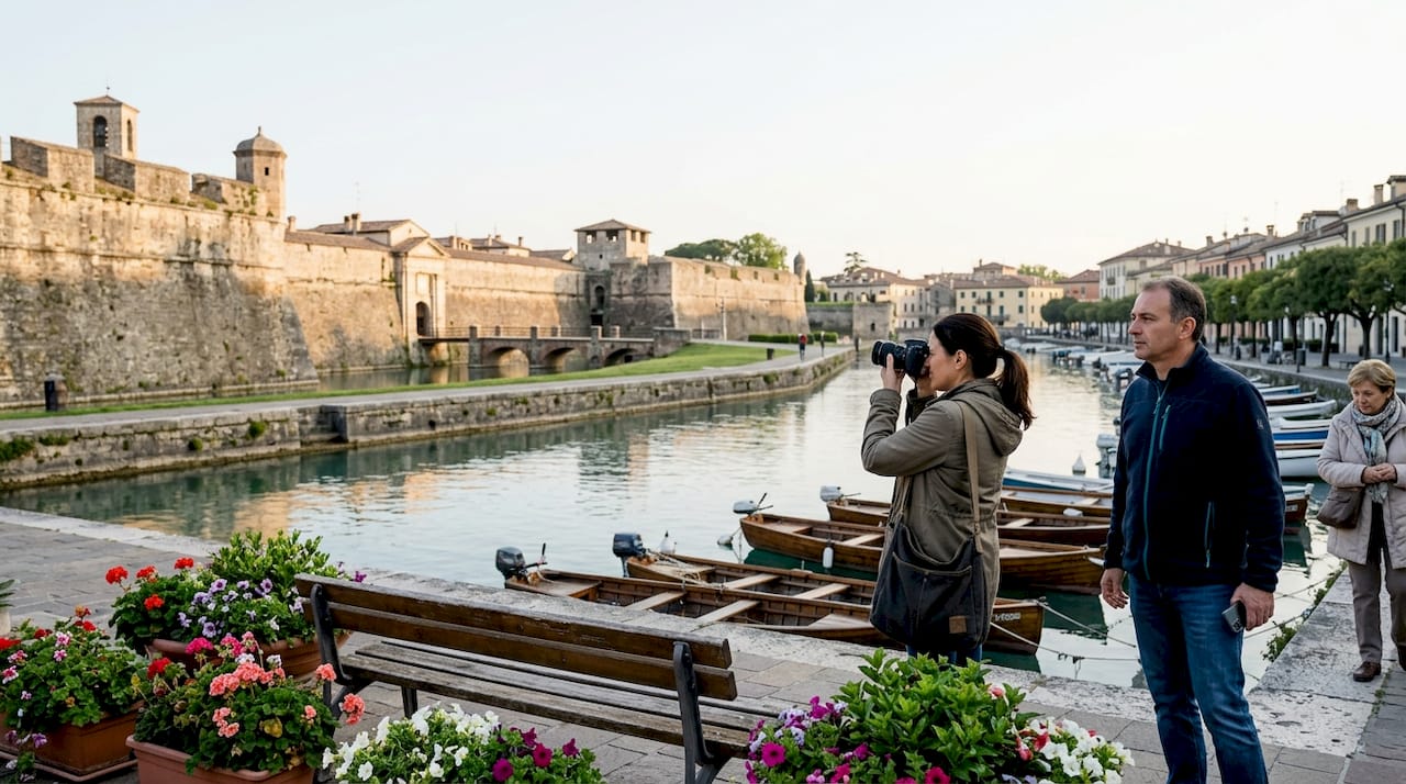 Uno sguardo mozzafiato sulla fortezza e sui suggestivi canali di Peschiera del Garda