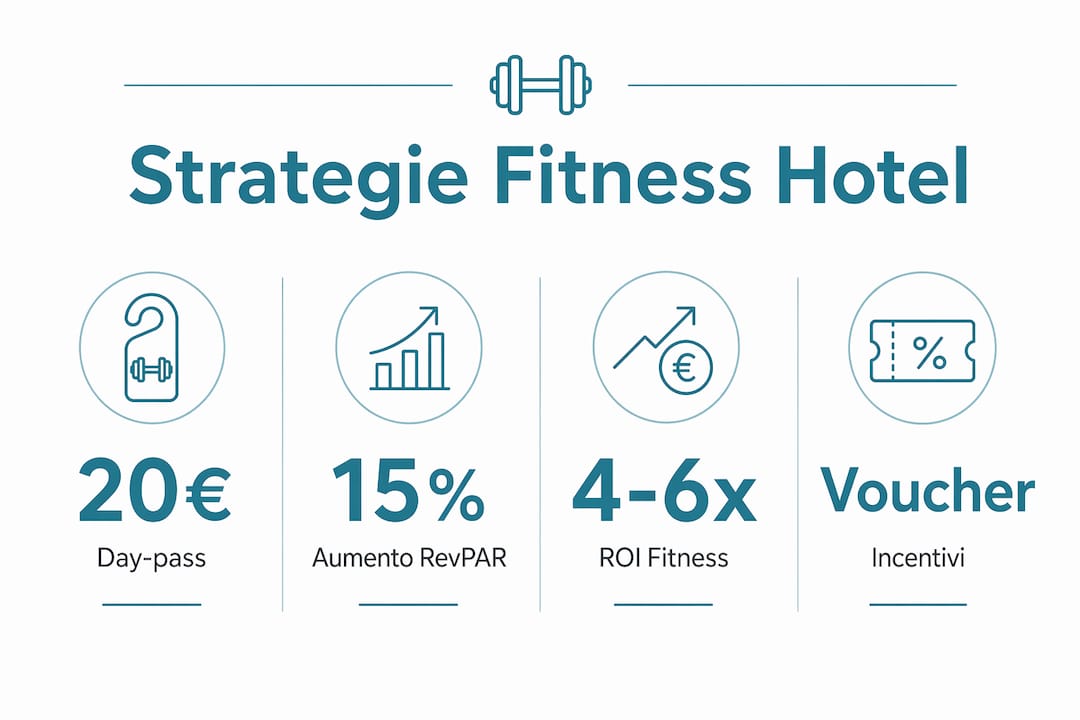 Infografica con dati e strategie per il fitness negli hotel
