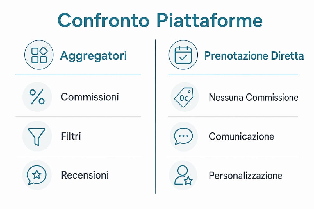 Infografica: confronto tra le funzionalità delle principali piattaforme di prenotazione
