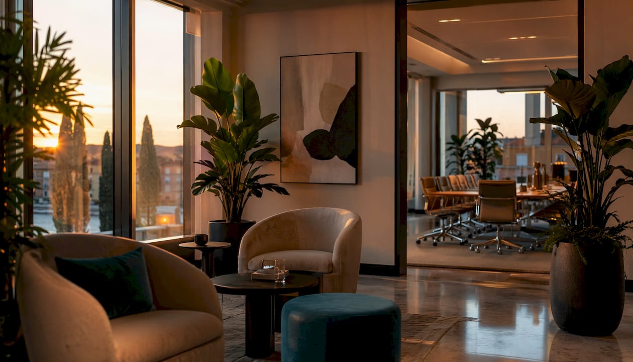 Spazi benessere e sale meeting all’interno dell’hotel