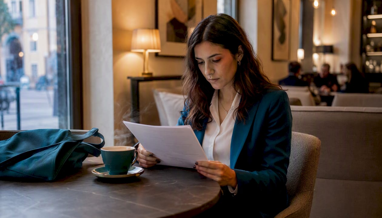Interview at hotel reception desk