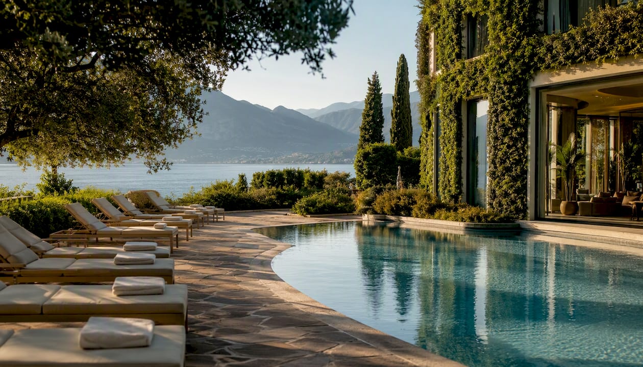Hotel con centro benessere e piscina all’aperto affacciata sul lago