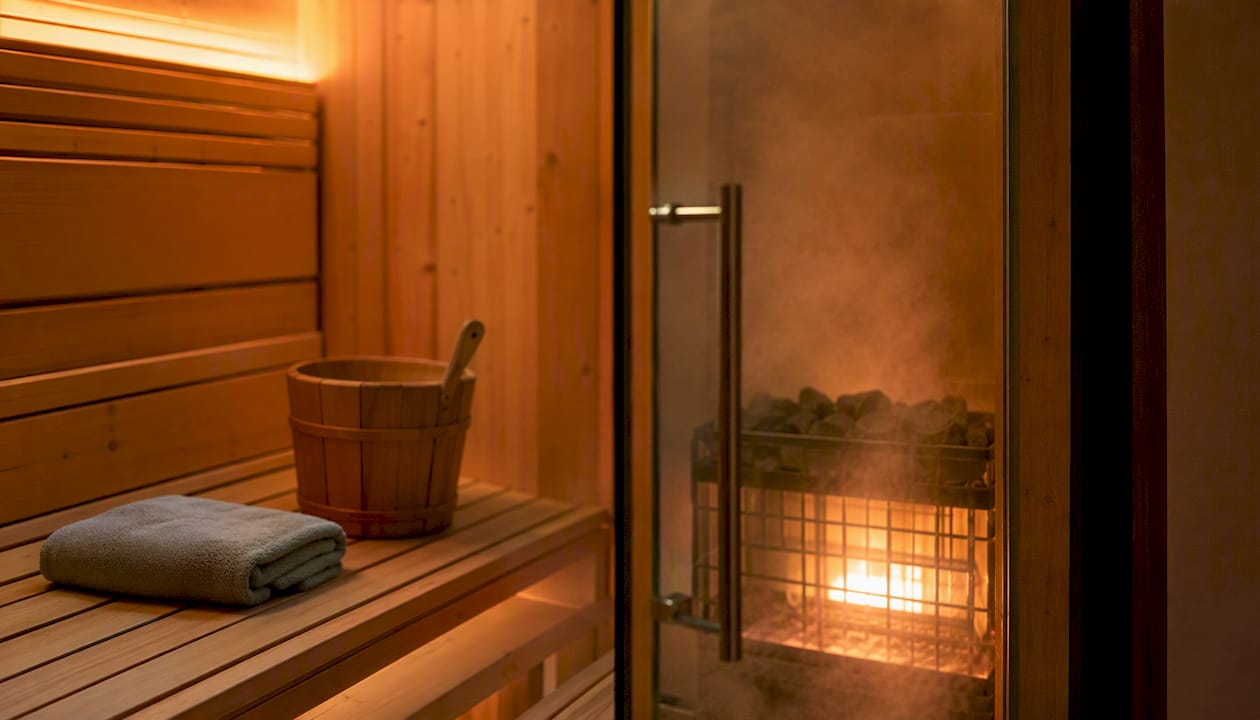 Ambiente riservato di sauna con vapore
