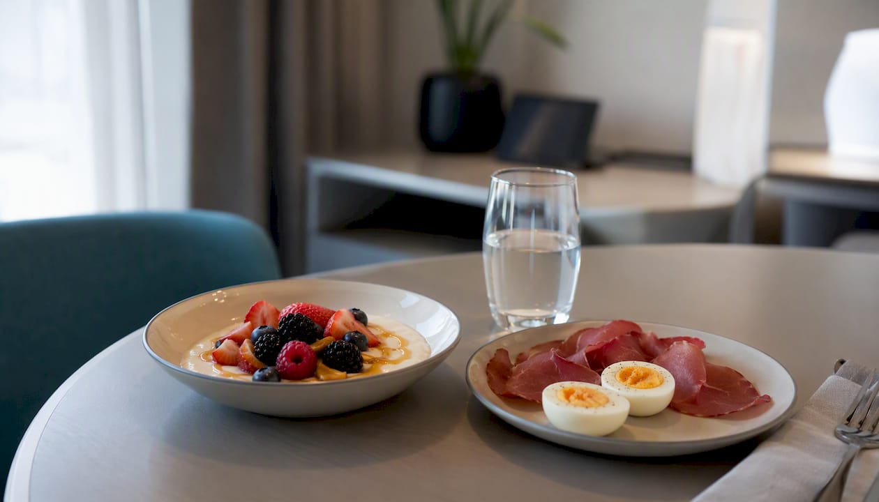 Colazione post-allenamento a base di yogurt e bresaola: l’ideale per recuperare energie con gusto e leggerezza.