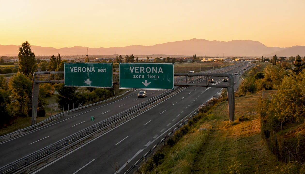 Segnaletica delle uscite dell’autostrada A4 nei pressi di Verona