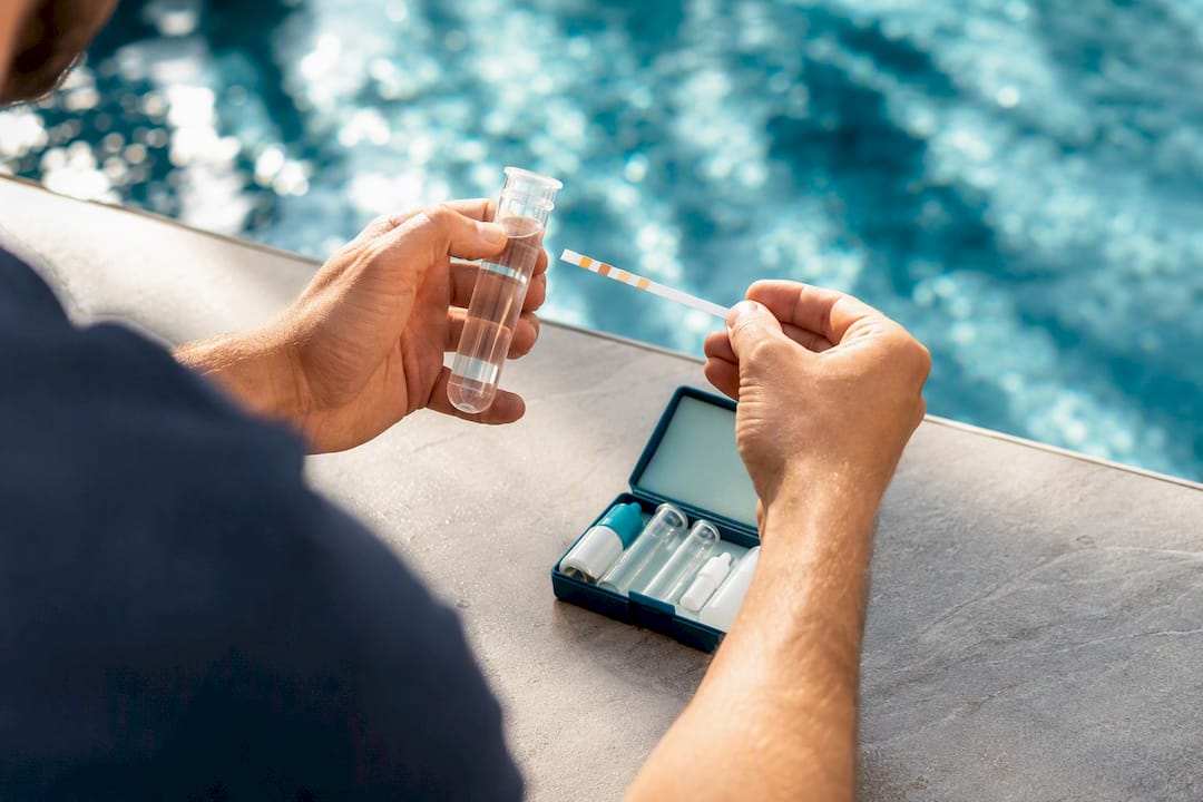 Verifica dei parametri dell'acqua della piscina