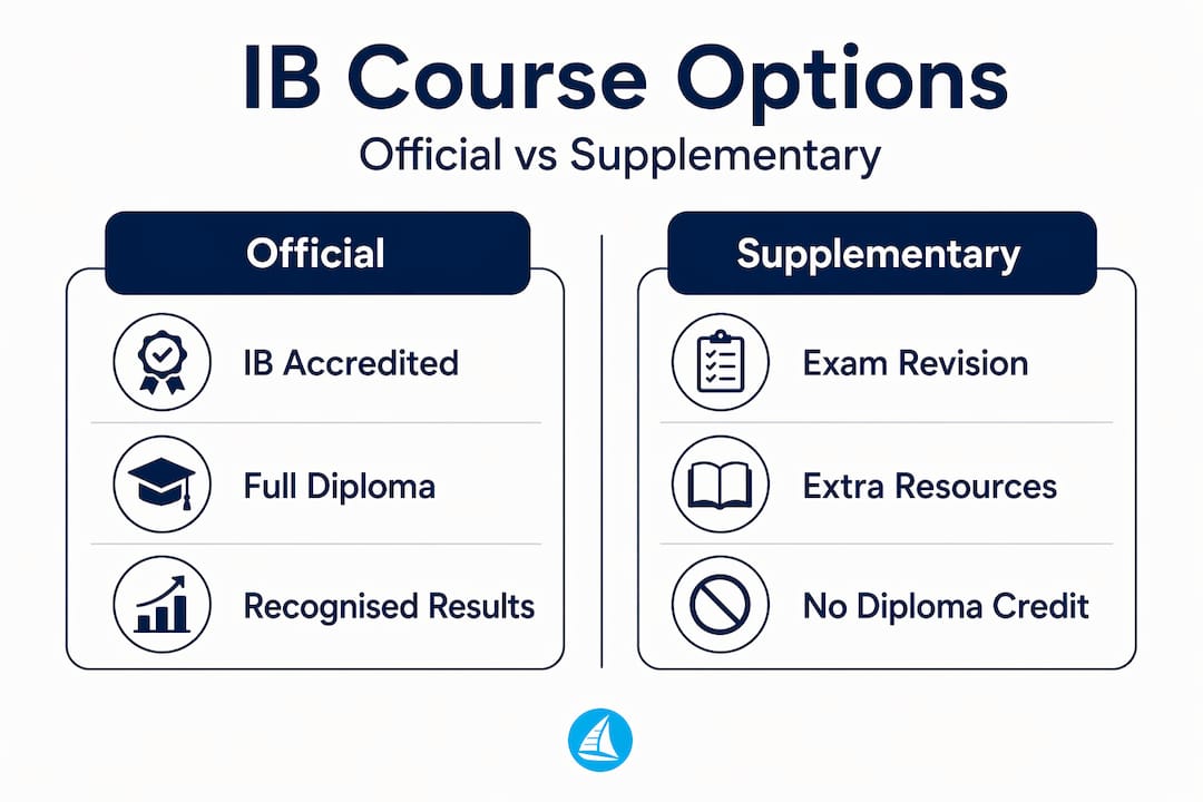 Comparison of official and supplementary IB course features
