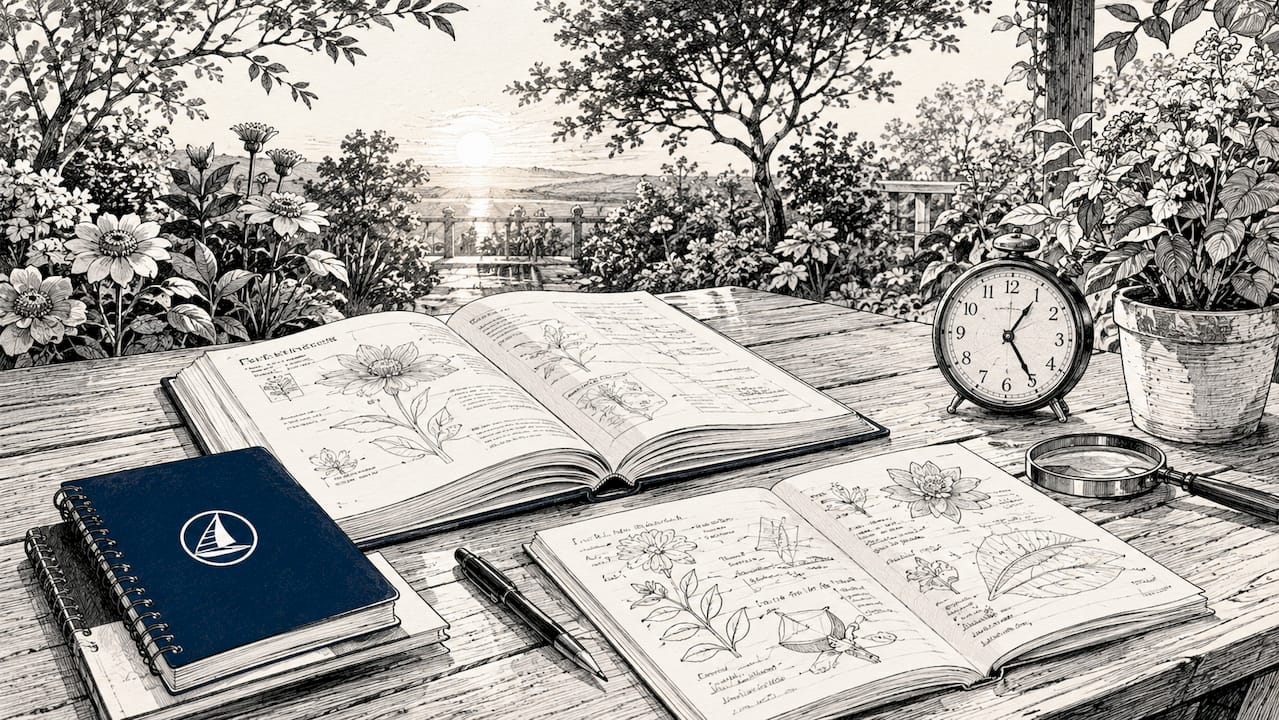 Illustration of biology study desk with models