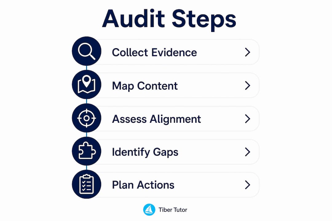 Infographic of IB syllabus audit steps