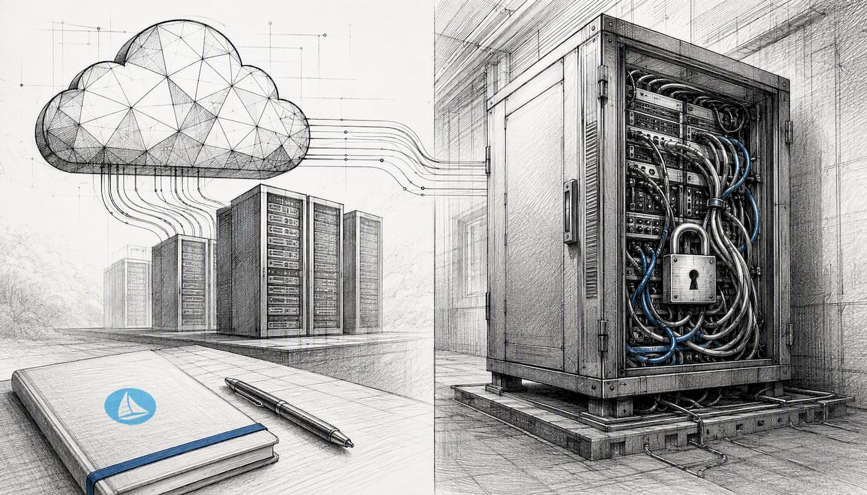 Cloud vs self-hosted LMS illustration