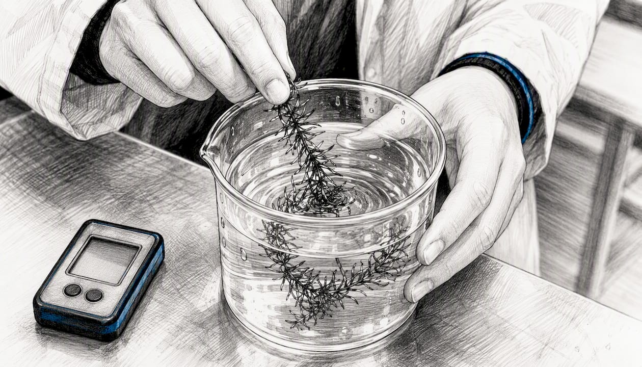 Setting up pondweed photosynthesis experiment