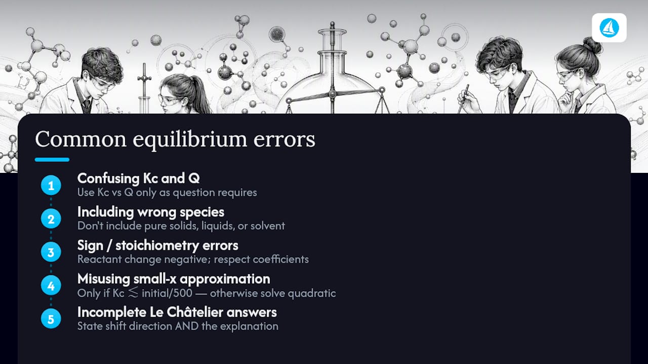 What mistakes cost students the most marks on equilibrium questions? — overview diagram