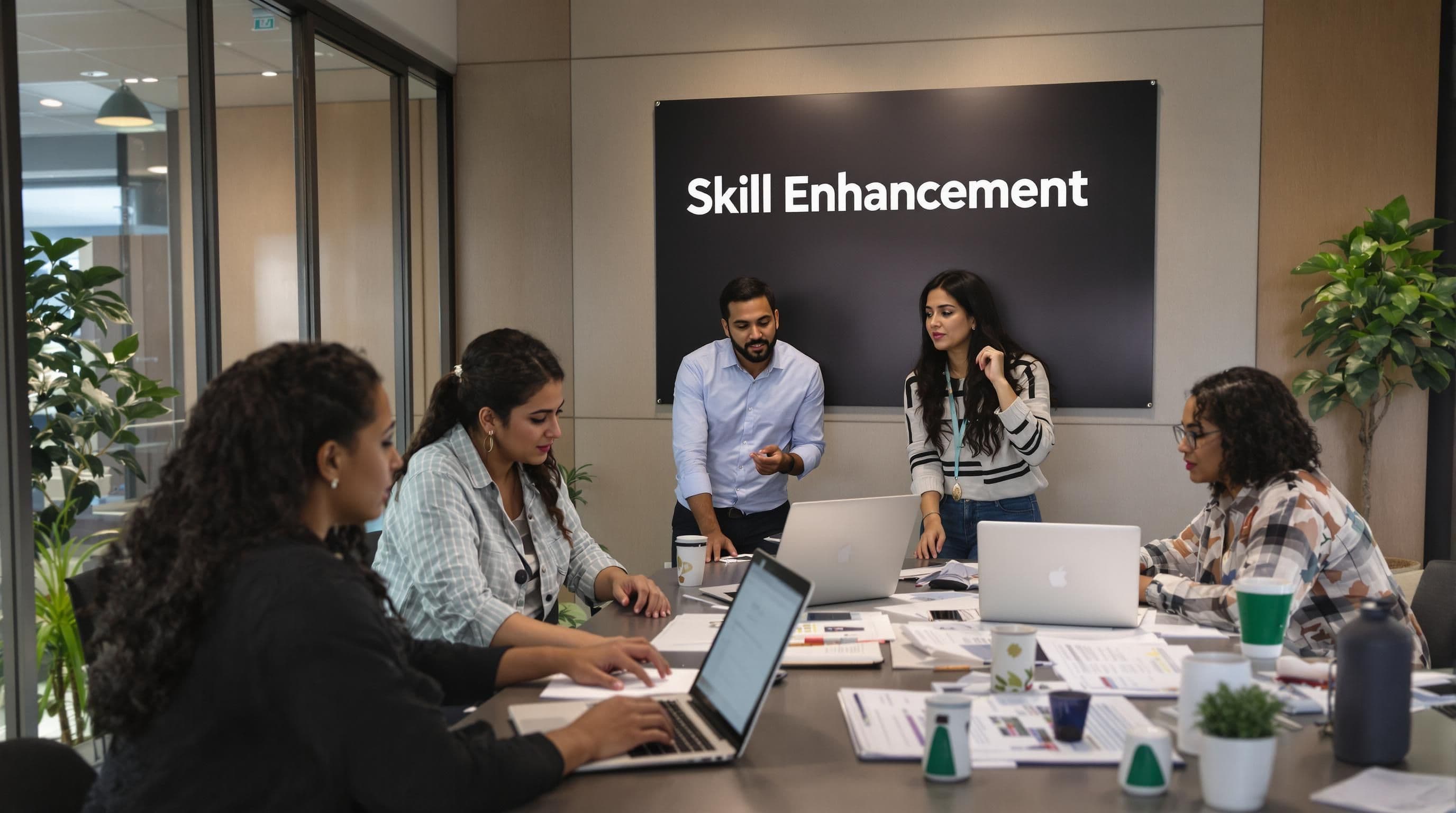 Team collaborating on event planning skills task during workshop
