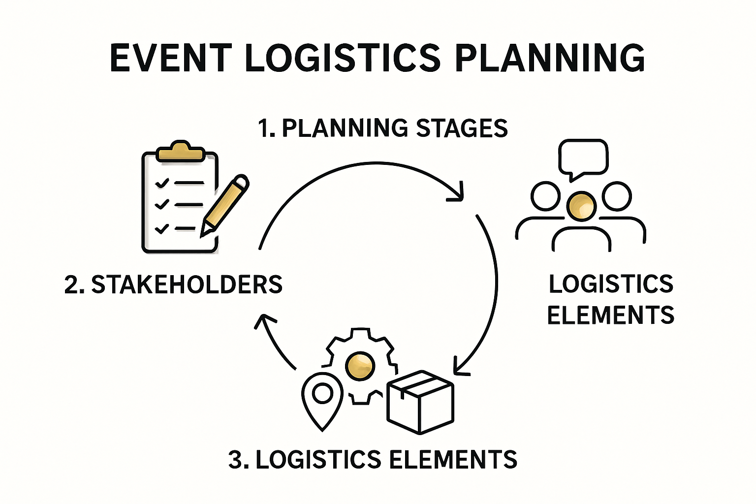 Infographic showing event logistics planning essentials