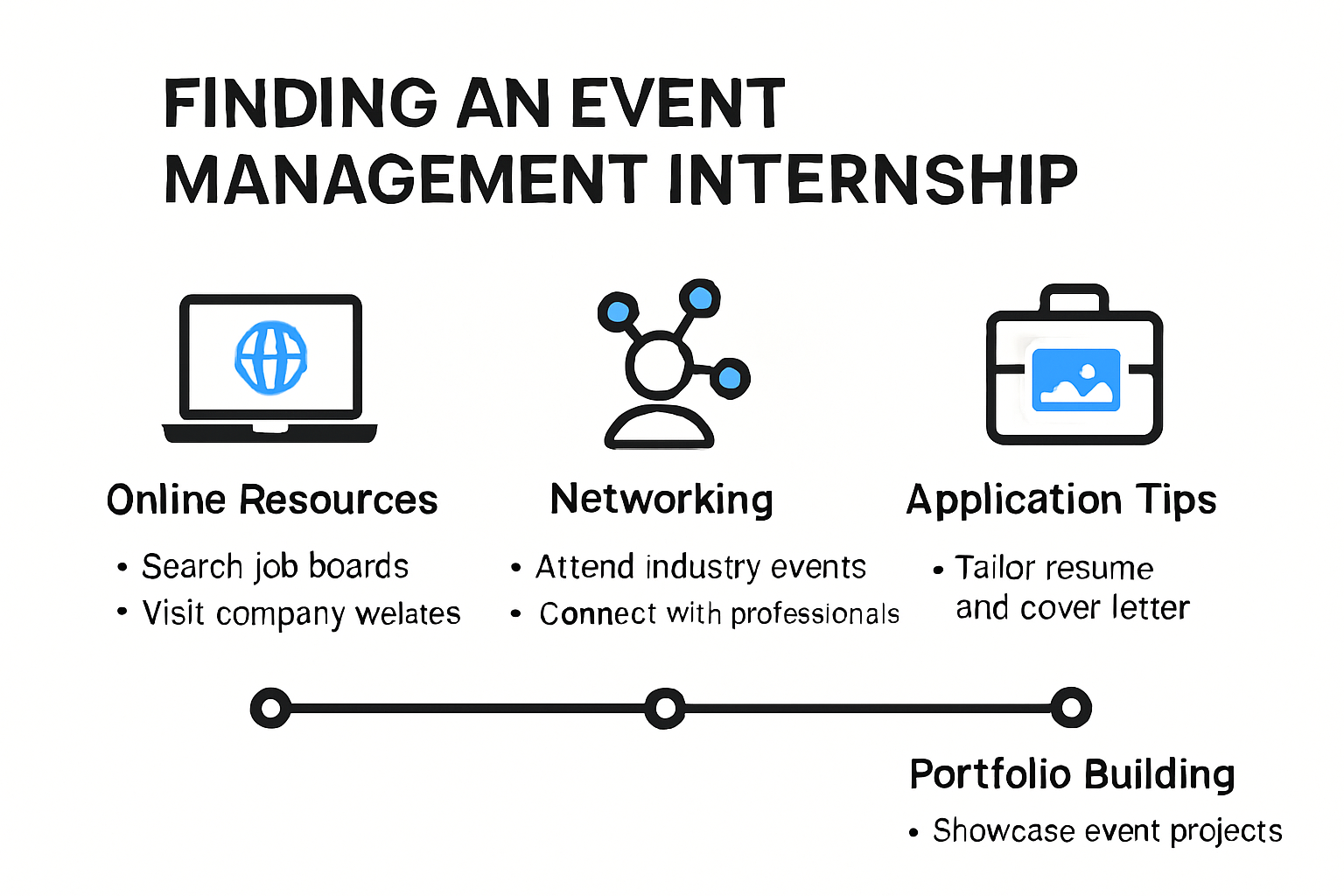 Infographic roadmap for securing event management internships