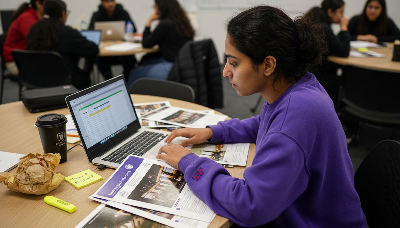 Coordinator compares venue brochures and costs