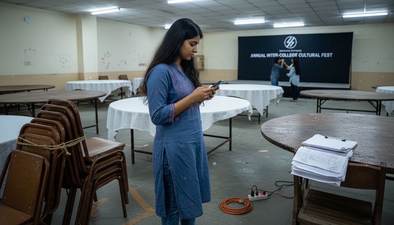 Event setup in Indian banquet hall