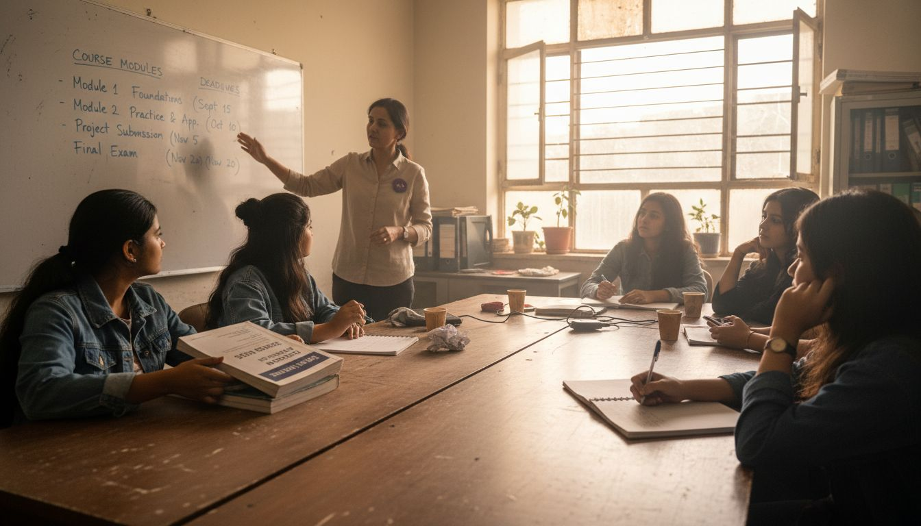 Classroom scene diploma program teaching