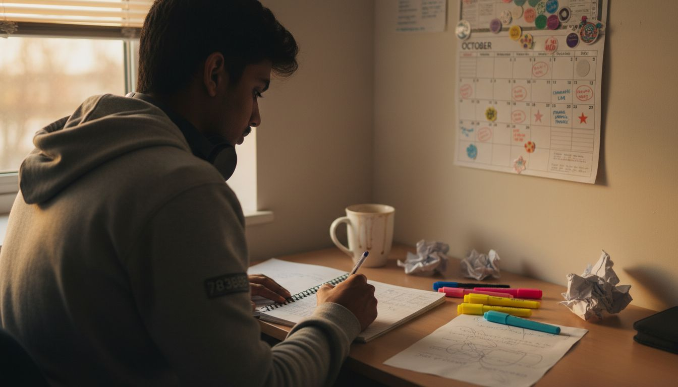 Student creating integrated study schedule