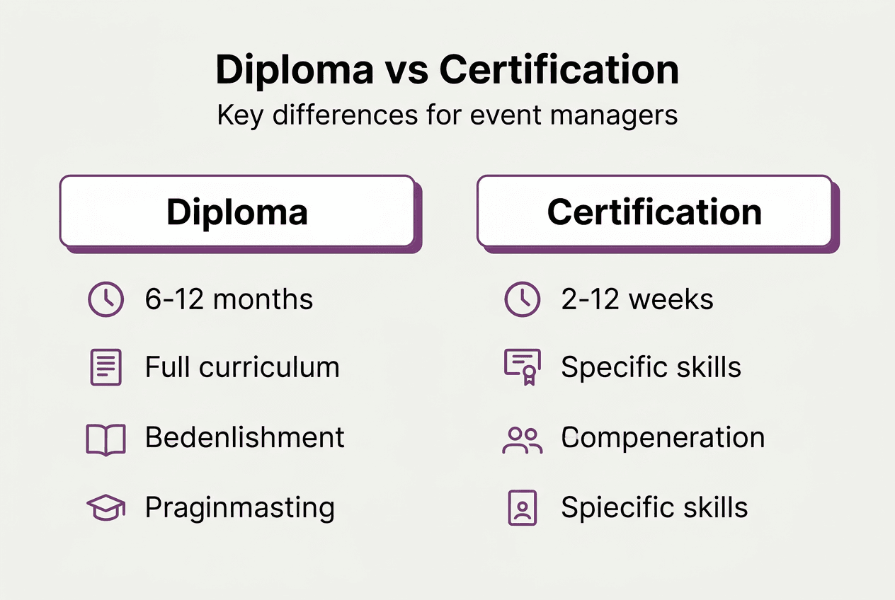 Infographic comparing diploma and certification