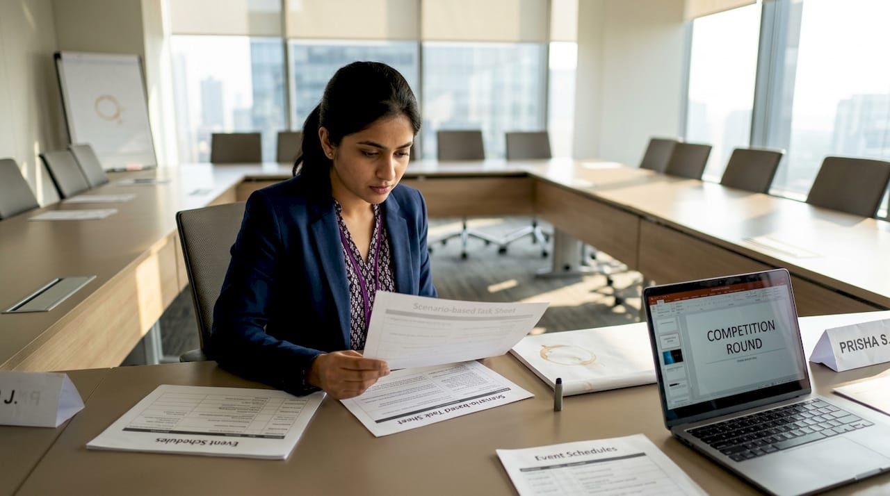 Professional reviewing event competition task sheet