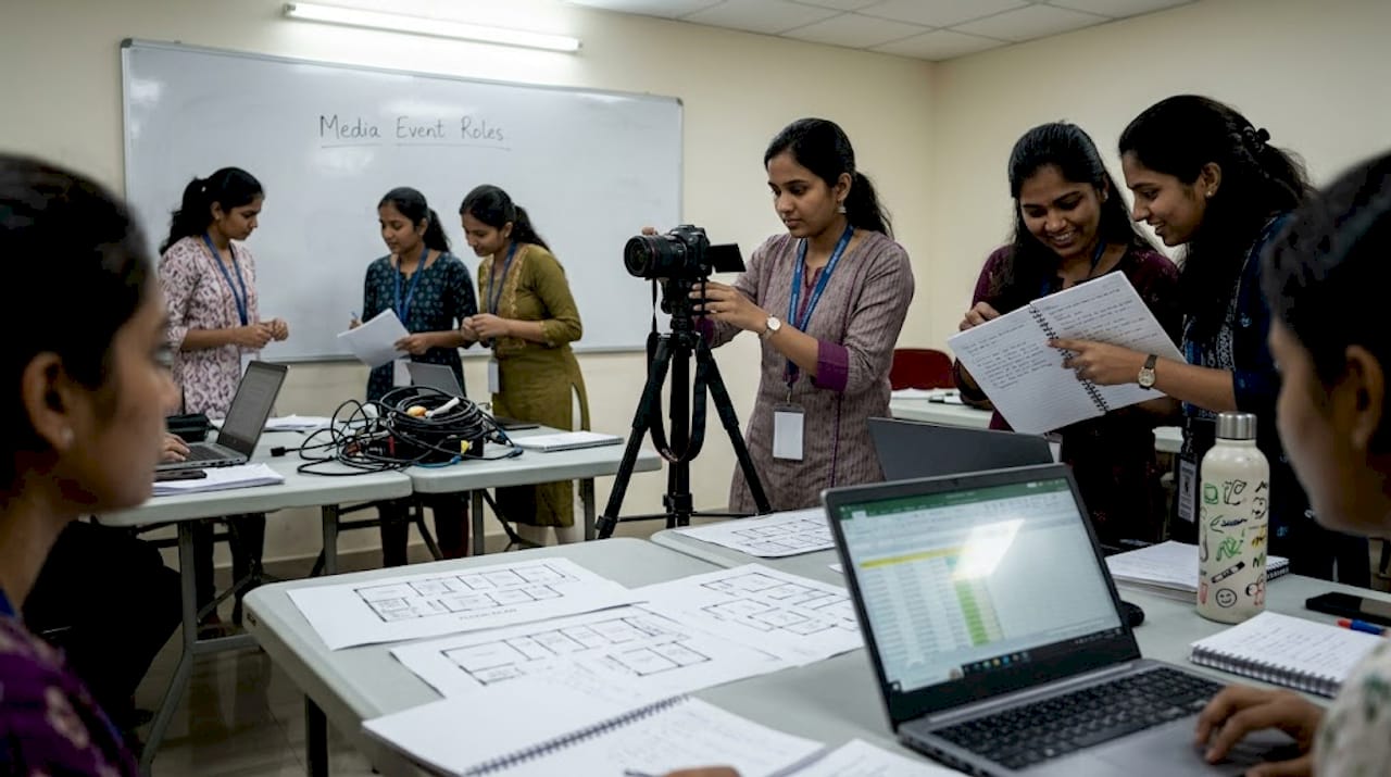 Trainees in hands-on event management workshop