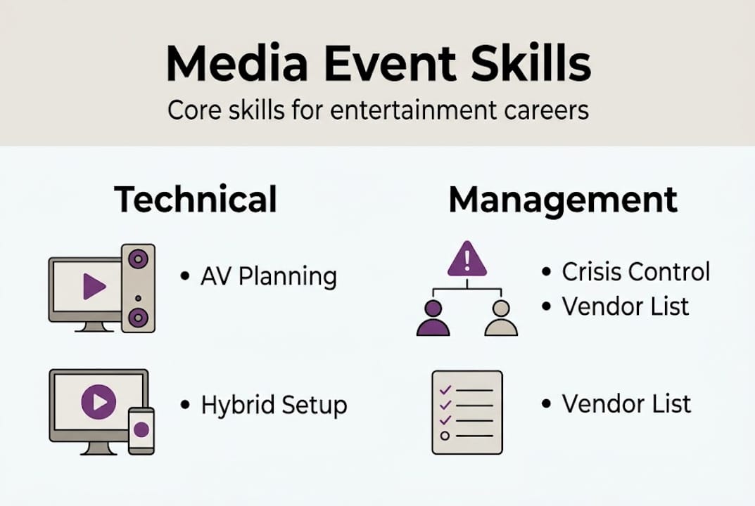 Infographic of frameworks and skills for media events