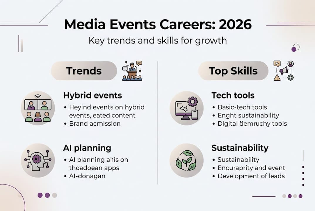 Infographic outlining trends and skills for media events