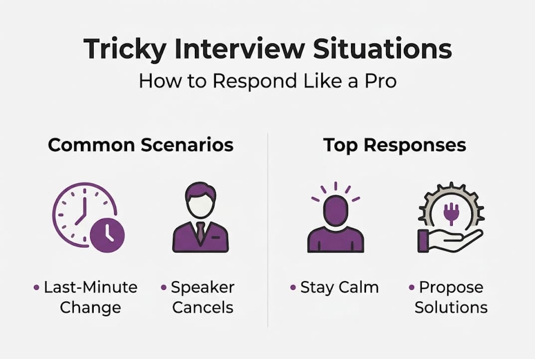 Infographic on responding to tough interview situations